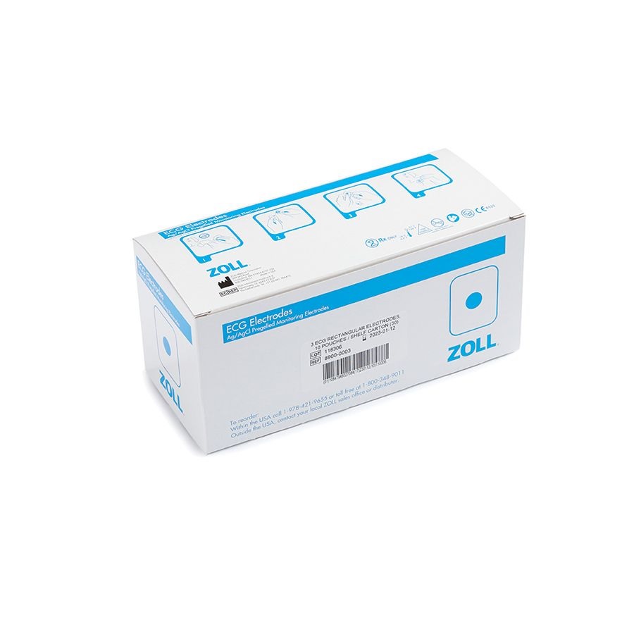 Zoll ECG 3pk Snap 3-Lead Pads(200 pouches, 600 electrodes)